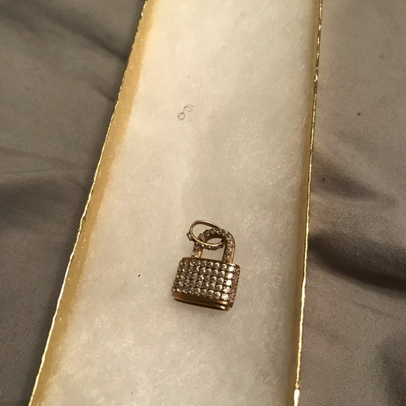 14k diamond lock pendent - Picture 4 of 5
